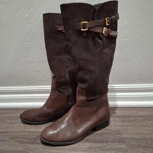 Ralph Lauren Maren Brown Leather Suede Riding Boots Women 6B READ